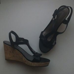 Kelly & Katie Jazzy Black Snakeskin Sandal